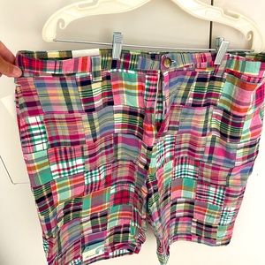 Plaid light weight cotton Bermuda shorts